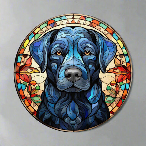Labrador Black Glass Suncatcher Worktop Saver